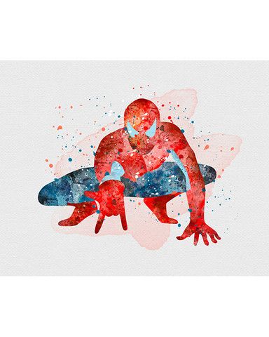 384x480 Spiderman Watercolor Art Print Art Print Illustrations