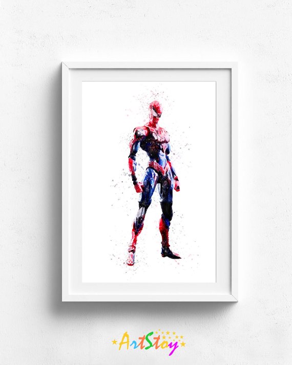 570x713 Spiderman Poster Watercolor Spider Man Superhero Spiderman Etsy