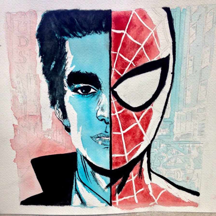 895x892 Spiderman Watercolor (Replica) (Wip) By G Seps