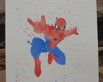 340x270 Watercolor Spiderman Etsy