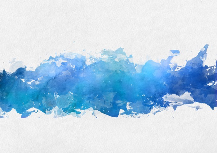 700x495 Artistic Blue Watercolor Splash Effect Template Wall Mural