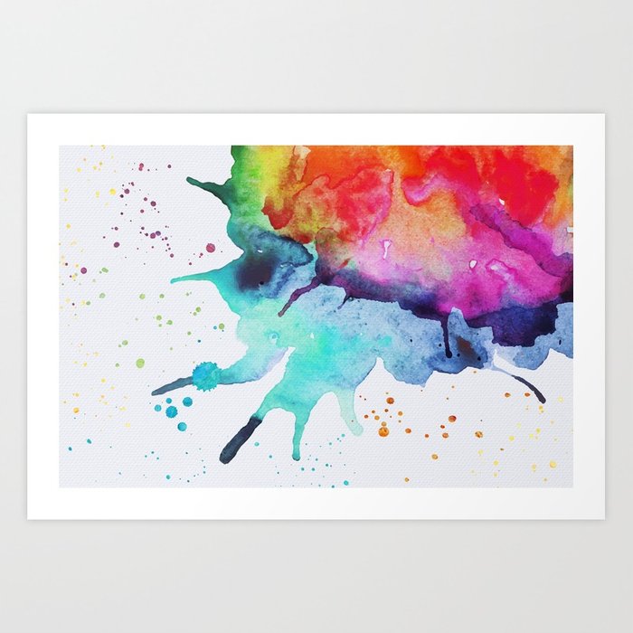 700x700 Rainbow Chakra Watercolor Splash Art Print By Erinmorris Society6