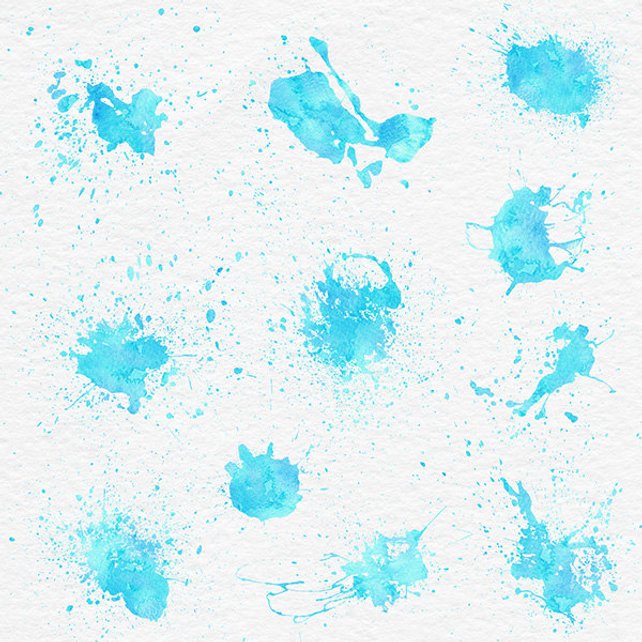 642x642 Splash Art Watercolor Spot With Droplets Smudges Stains Etsy