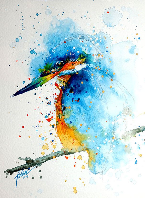 605x823 Splashed Watercolor Paintings By Tilen Ti Bored Panda