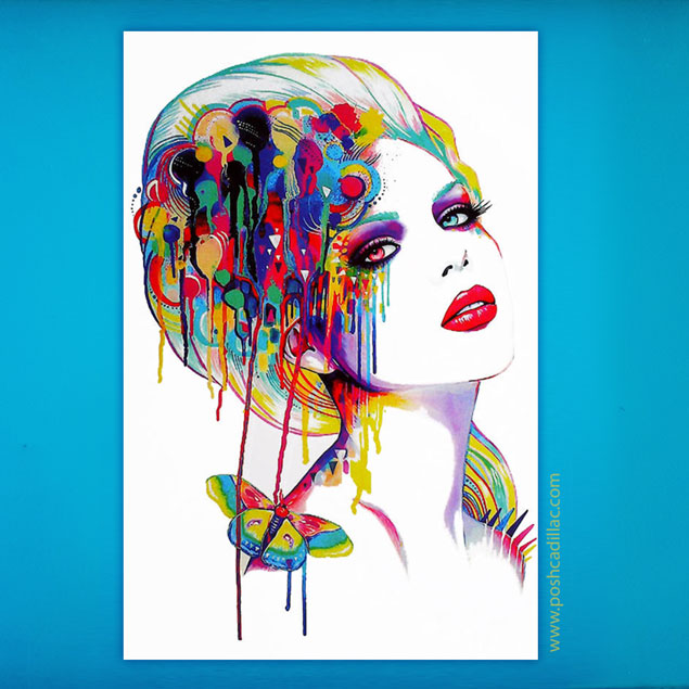 635x635 Watercolor Splash Art Temporary Waterproof Tattoo Femme Fatale