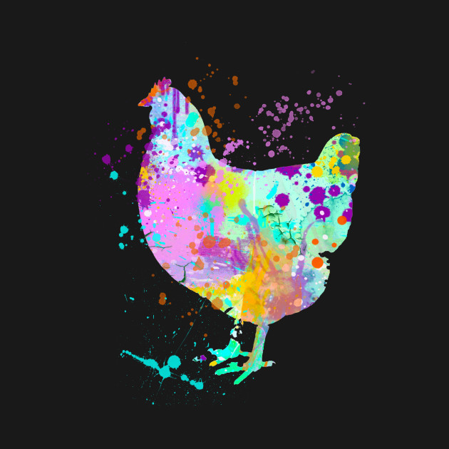 630x630 Chicken Watercolor Splash Art Love Chickens