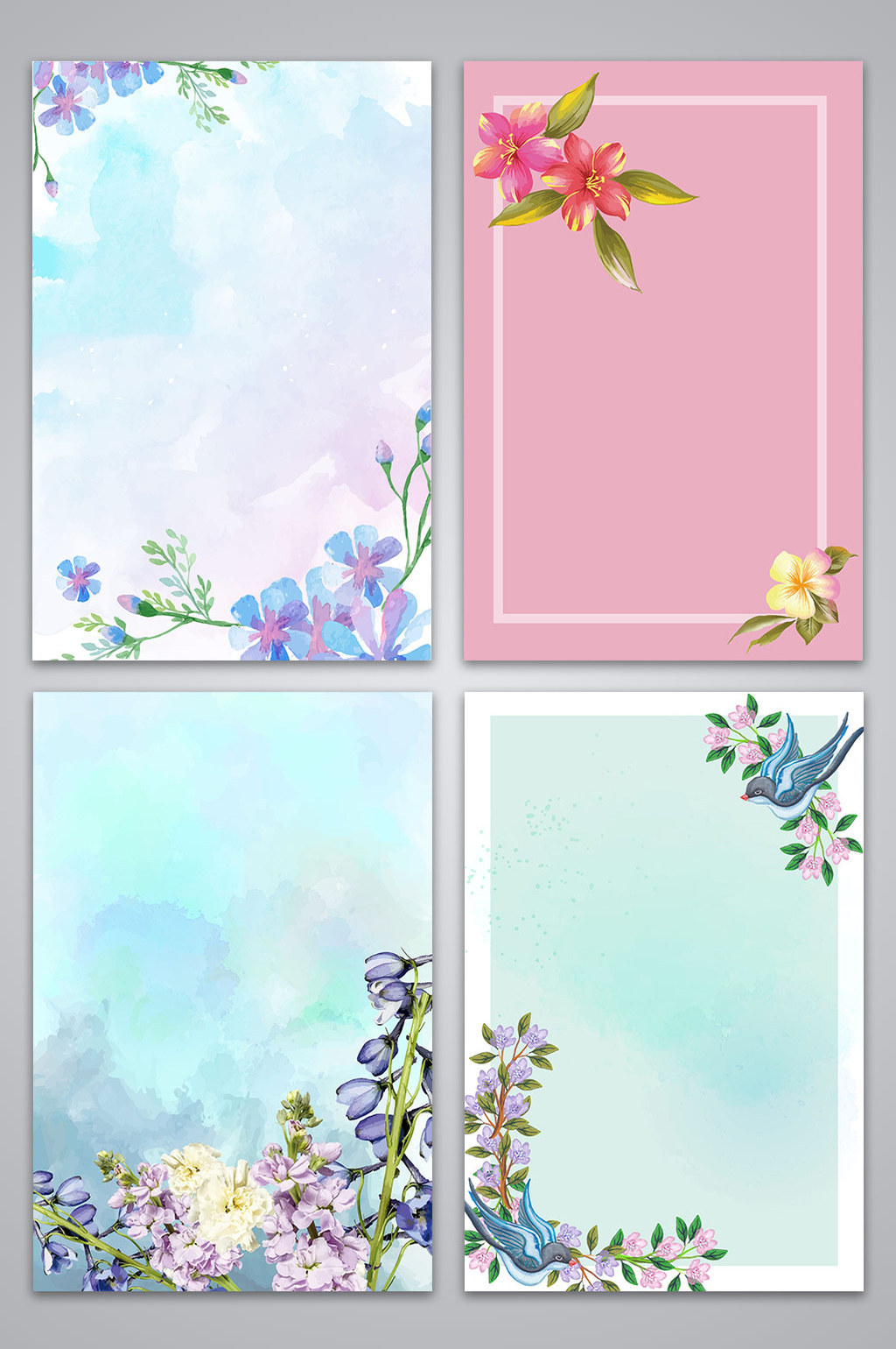 1024x1540 Vector Watercolor Splash Spring Spring Floral Background Free