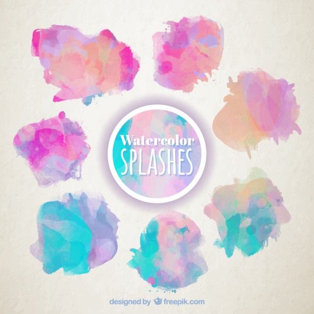 626x626 Watercolor Splashes Set Free Vector Art Logo Amp Identity