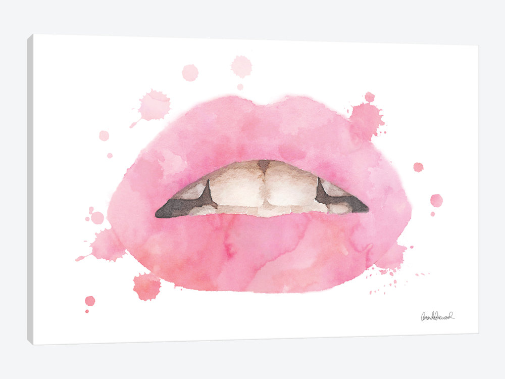 1000x750 Lips Watercolor Splash, Pale Pink Canvas Ar... Amanda Greenwood