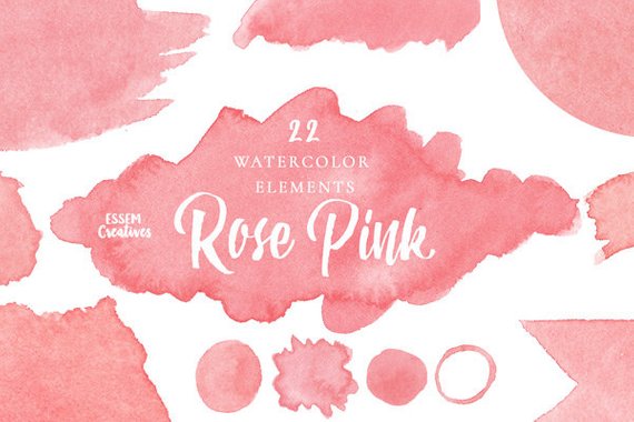 570x380 Pink Watercolor Splash Clipart Blush Pink Ombre Background Etsy