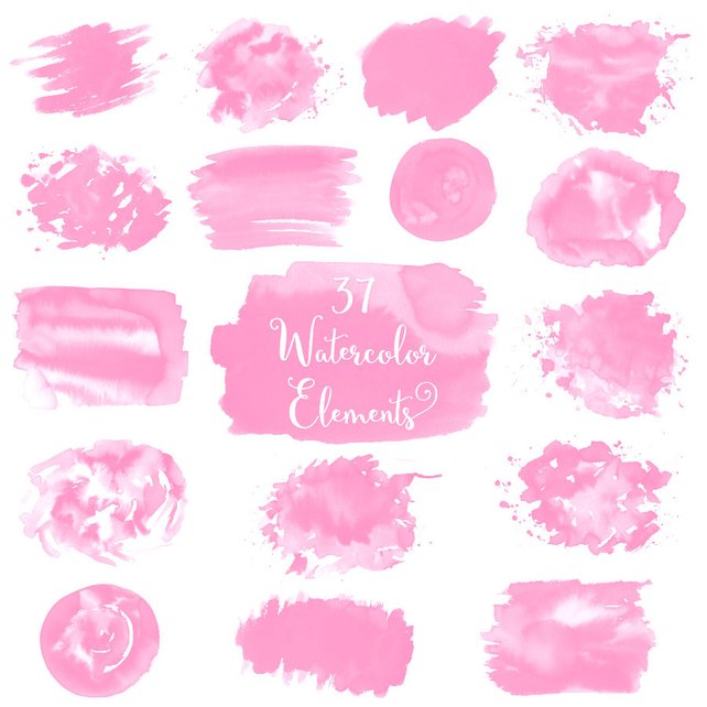 642x642 Pink Watercolor Splash Clipart Watercolor Splotches Etsy