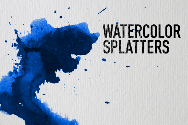 600x400 Watercolor Splatters Photoshop Brushes