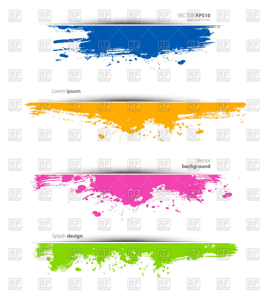 1053x1200 Set Of Colorful Watercolor Splashes Vector Image Vector Artwork