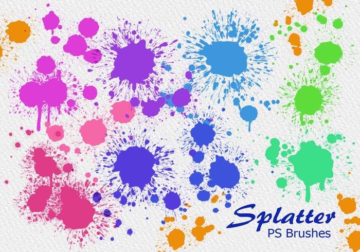 700x490 20 Large Watercolor Splatter Brushes
