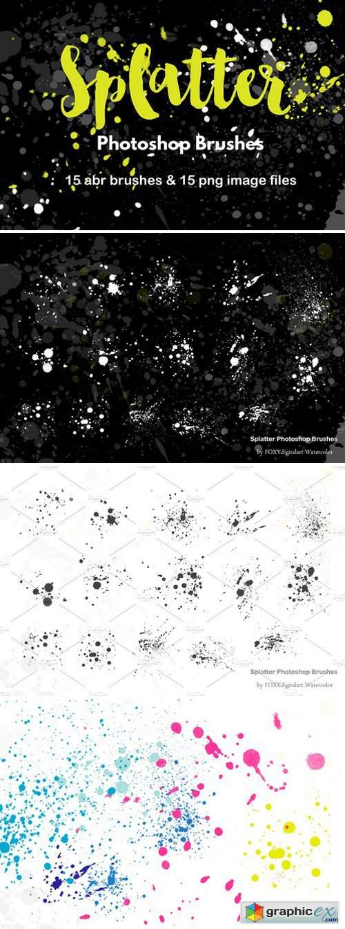 500x1344 Watercolor Splatter Brushes Graffiti Free Download Vector Stock