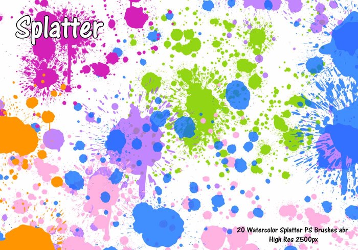700x490 Watercolor Splatter Ps Brushes Abr