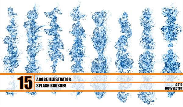 600x350 Hydronix Free Water Splash Brushes Illustrator 123freevectors
