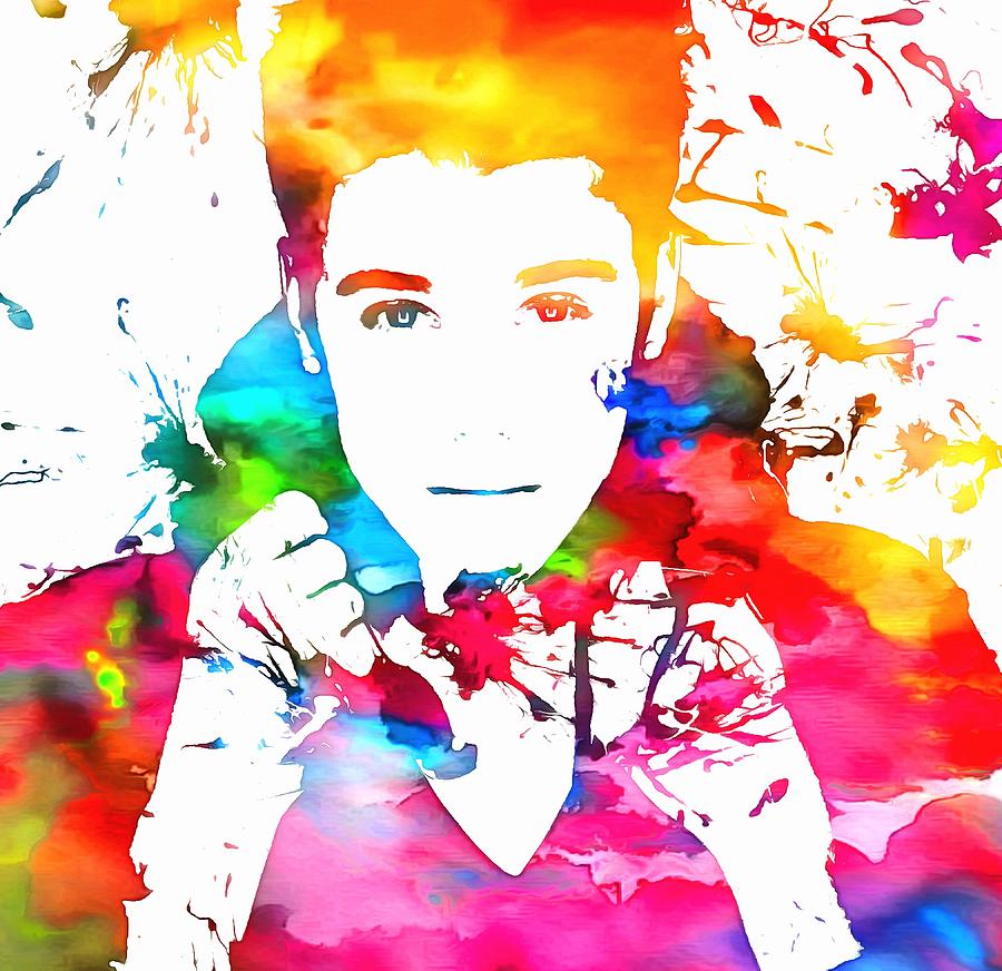 900x872 Justin Bieber Watercolor Paint Splatter Painting By Dan Sproul