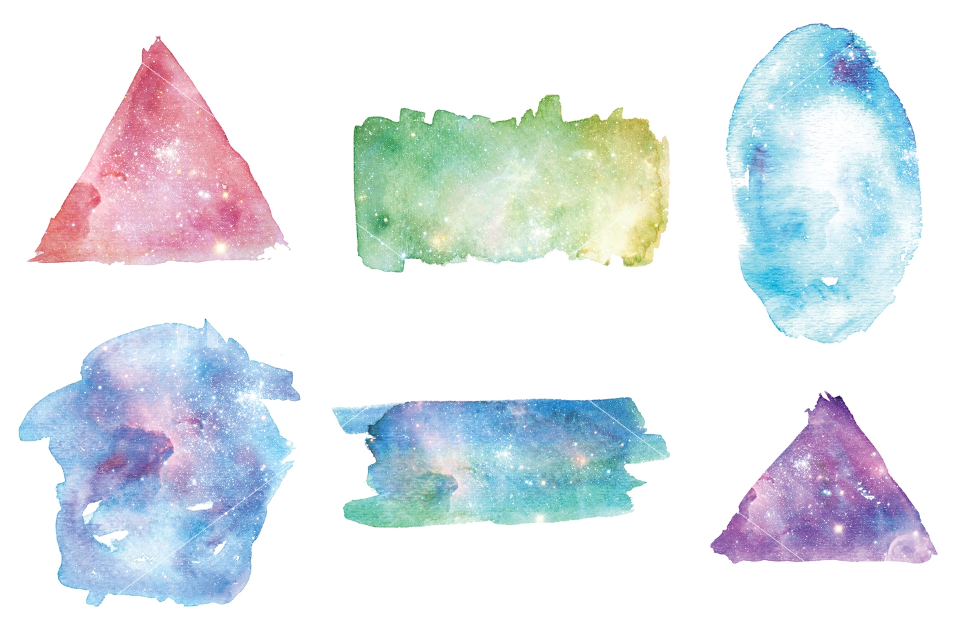 1400x931 Galaxy Watercolor Splotches Amp Shapes By M. By Mprintly