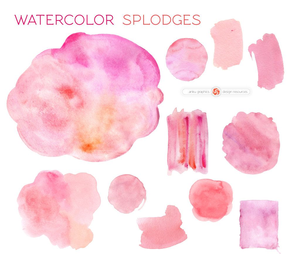 996x882 Watercolor Splotches For Instant Download