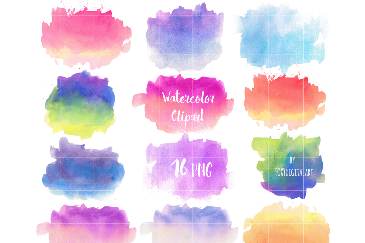 1160x772 Watercolor Clip Art Watercolor Splotches By Foxydigitalart