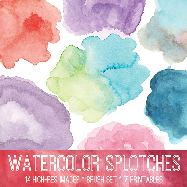 650x650 Watercolor Splotches Image Kit! Premium Membership Site