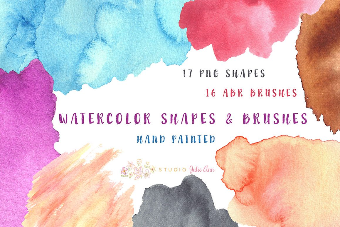 1158x772 Watercolor Splotches Shapes Brushes