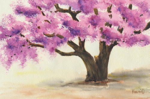 500x329 Oty Kocsis Watercolor Journey Cherry Tree In Bloom