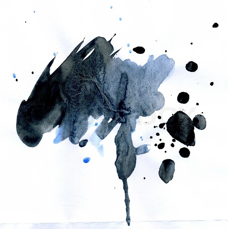 796x800 Abstract Watercolor Spot Of Blue And Black Colors As Background