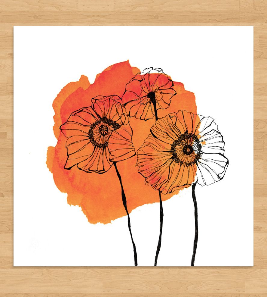 888x986 Poppies Watercolor Spot Art Print By Morgan Kendall Art On