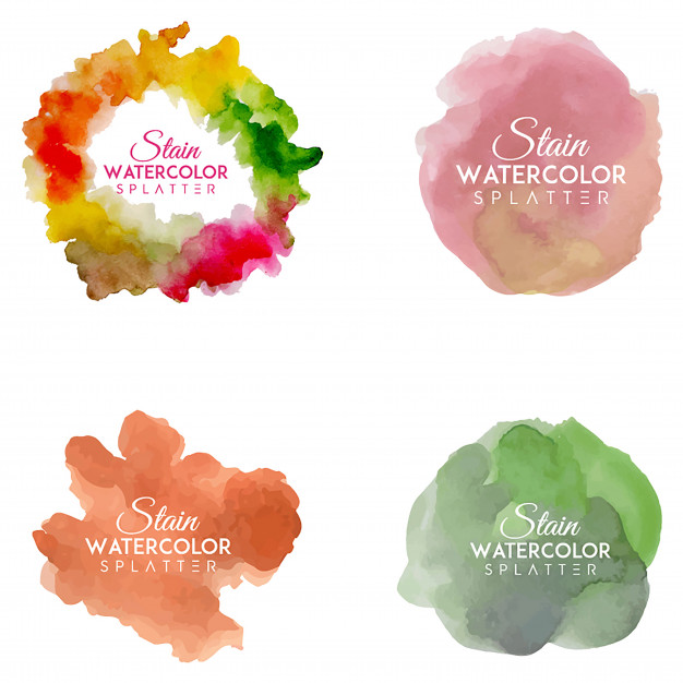626x626 Watercolor Stain Spot Splatters Vector Premium Download