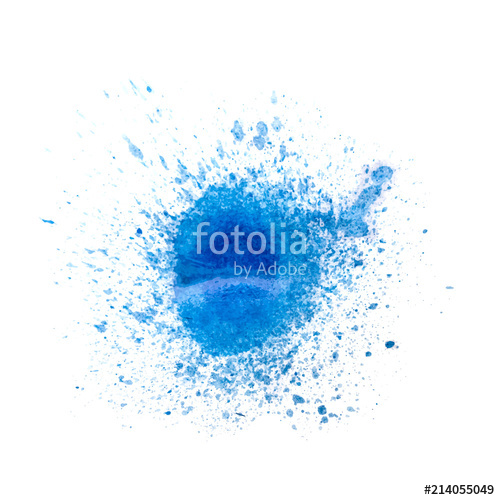 500x500 Blue Hand Painted Watercolor Spot On The White Background, Vector