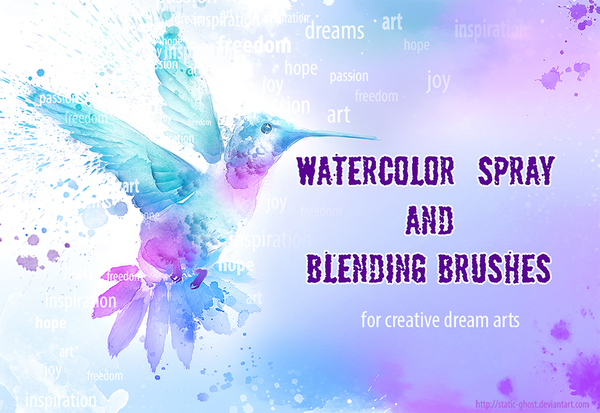 600x413 Watercolor Spray And Blending Photoshop Brushes Free Download