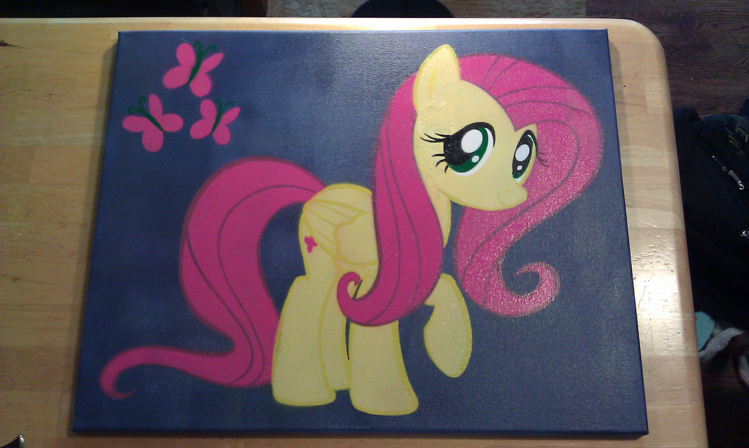 2592x1552 Fluttershy (Stencil Spray Paint) By Gnauhz