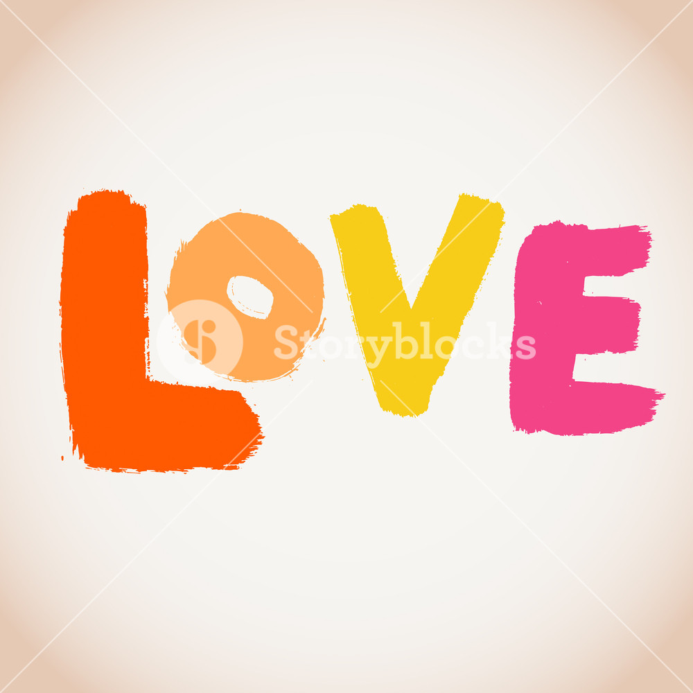 1000x1000 Spray Paint Watercolor Vector Seamless Pattern With Love Letters