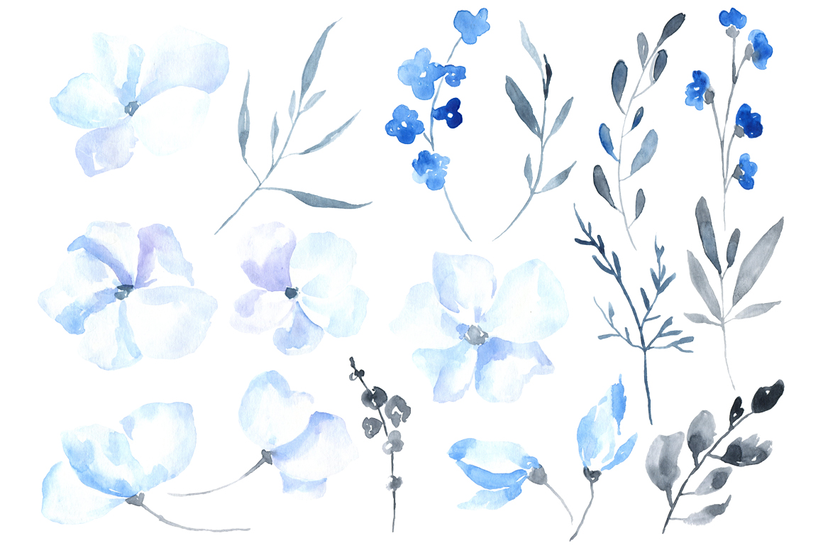 1160x772 Spring Watercolor Gentle Flowers, 17 Png + 1 Psd By