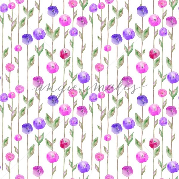 600x600 Watercolor Spring Flower Background. Watercolor Flower Field