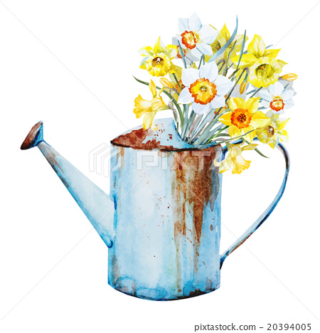 450x468 Watercolor Spring Flowers