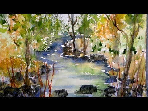 480x360 Spring Stream Watercolor Tutorial