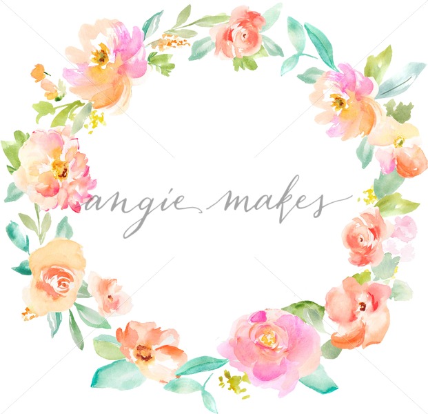 621x600 Spring Flower Wreath Background With Hand Painted Watercolor