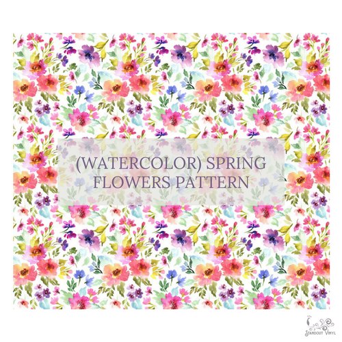 500x500 Spring Flowers Patterned Vinyl