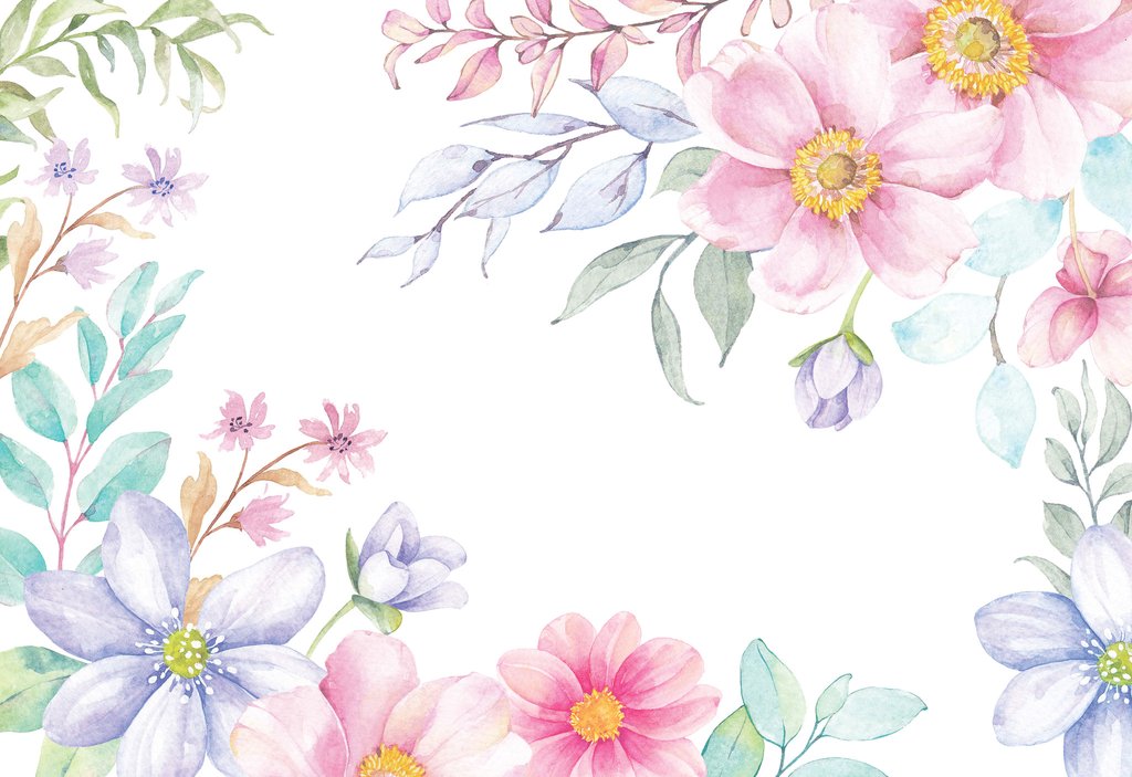 1024x703 Spring Flowers Watercolour Wallpaper Ginger Monkey