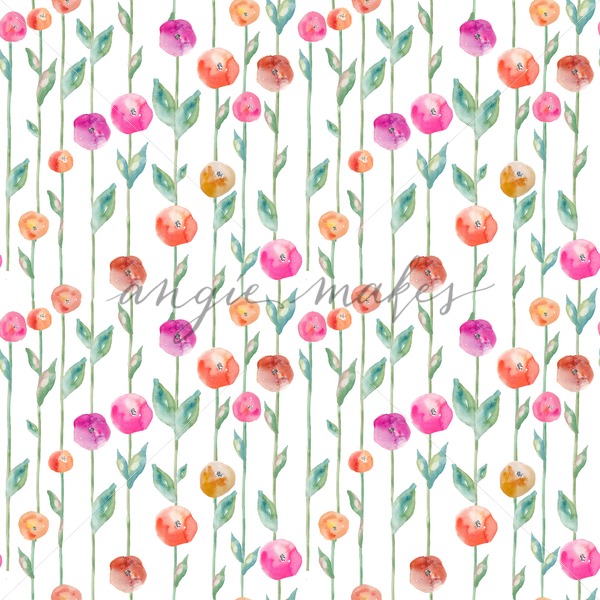 600x600 Watercolor Spring Flower Background. Watercolor Flower Field