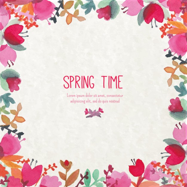 626x626 Watercolor Spring Flowers Background Stock Images