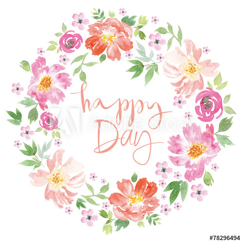 500x500 Watercolor Spring Flowers.