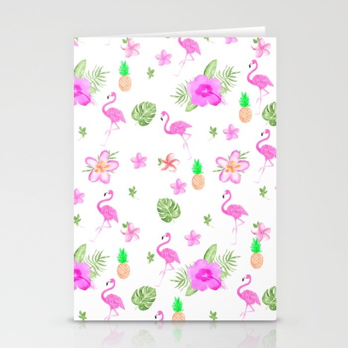 700x700 Modern Tropical Pink Watercolor Spring Flowers Cute Flamingo