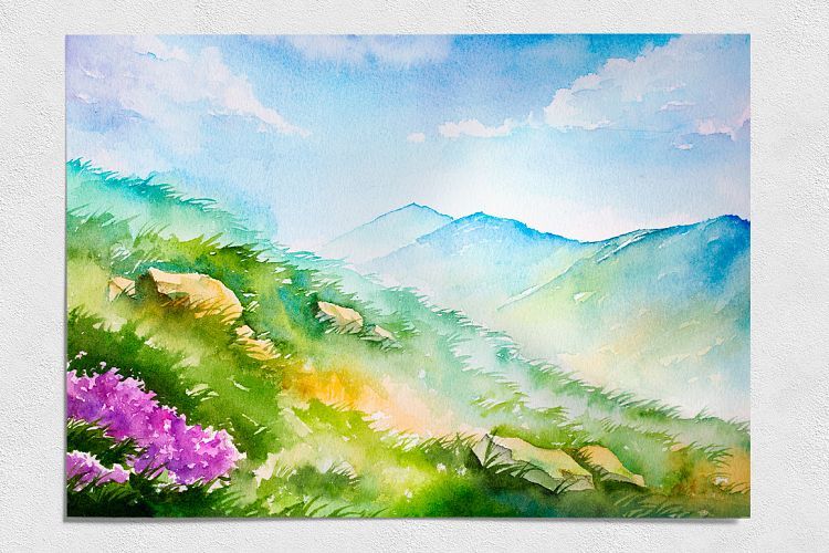750x500 Spring Landscapes. Watercolor. By Alexg Design Bundles