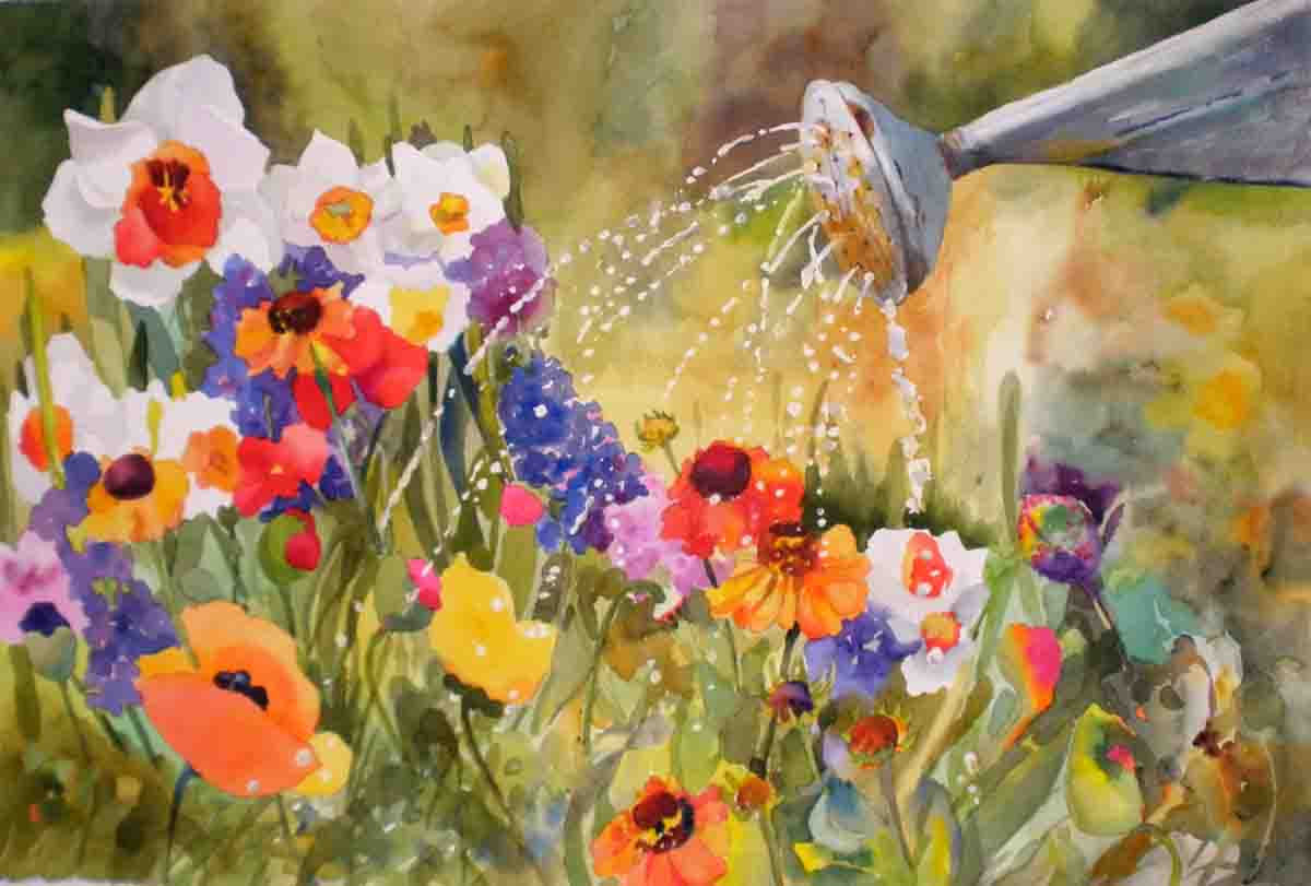 1200x811 Kaysmithbrushworks Spring Flowers With Watercan