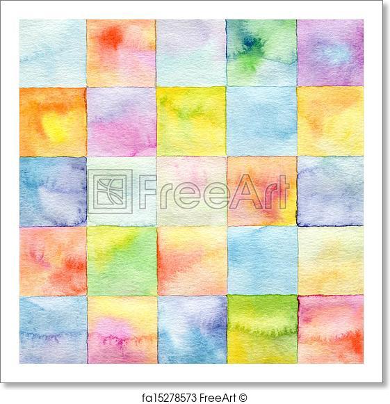 561x581 Free Art Print Of Abstract Square Watercolor Painted Background