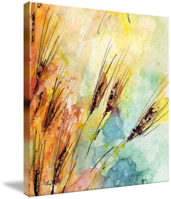 559x650 Rye Watercolor And Ink Modern Square Painting By Ginette Callaway